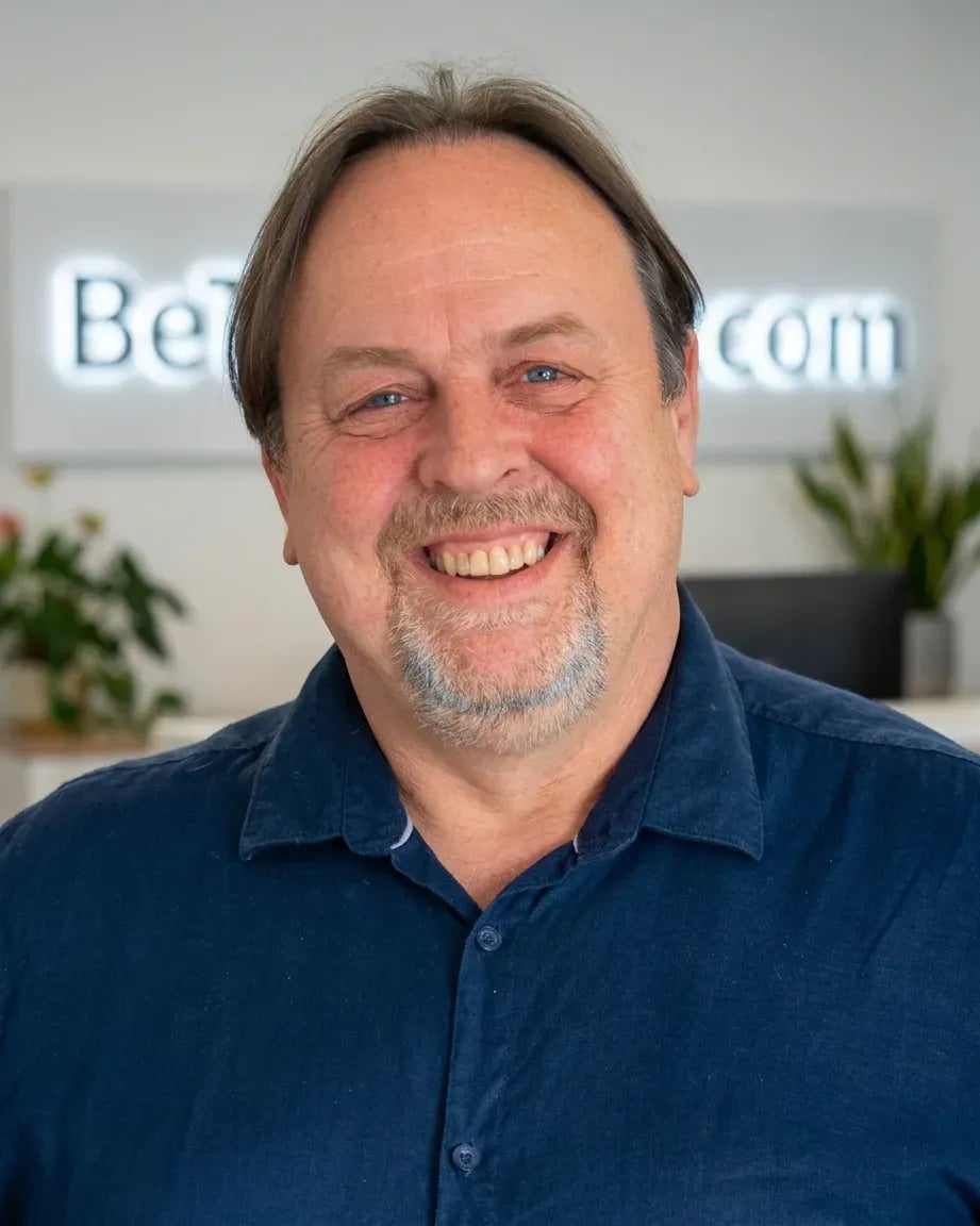Michael Bastin, founder of Globaprom, smiling in the BeTranslated office